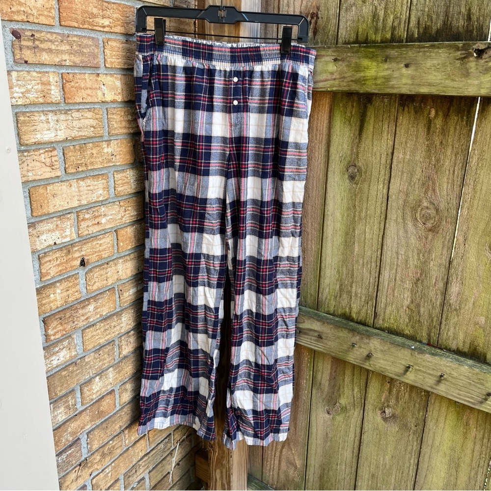 Y2K Aerie Plaid Lounge Pants in Red and Blue